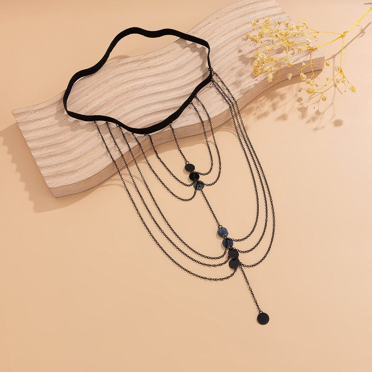 Gothic Layered Sequin Charm Elastic Thigh Leg Chain - ArtGalleryZen