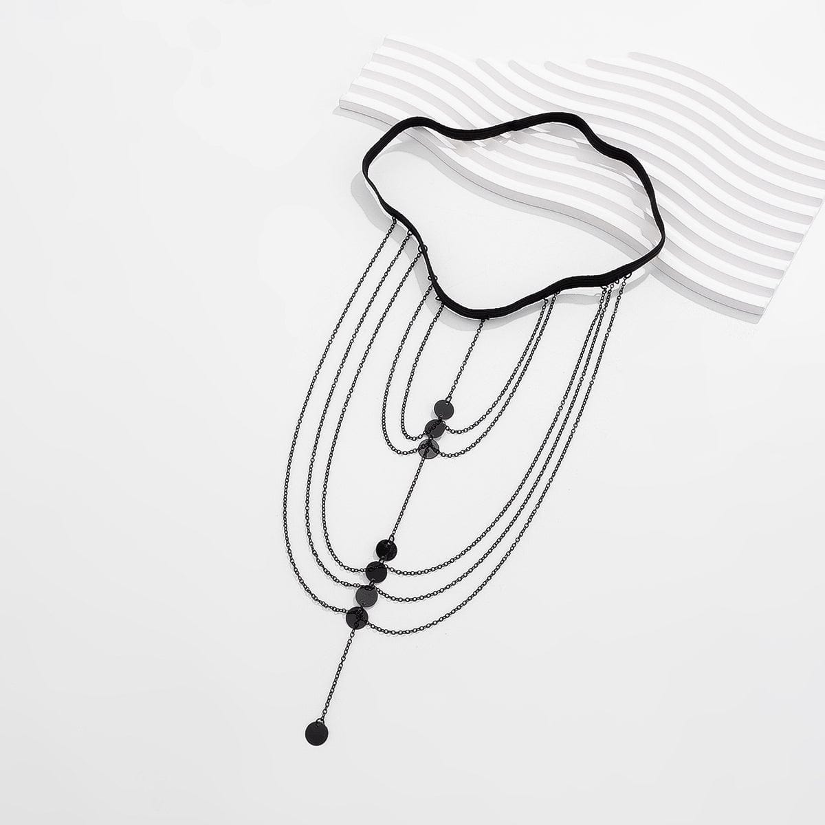 Gothic Layered Sequin Charm Elastic Thigh Leg Chain - ArtGalleryZen