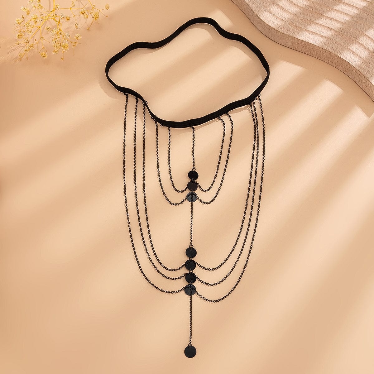 Gothic Layered Sequin Charm Elastic Thigh Leg Chain - ArtGalleryZen