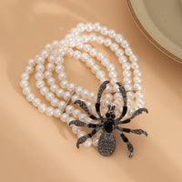 Thumbnail for Gothic Layered Spider Charm Pearl Chain Necklace Bracelet