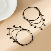 Thumbnail for Gothic Layered Star Sequins Tassel Dangle Hoop Earrings