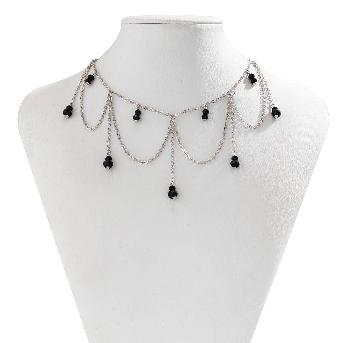 Gothic Layered Pearl Tassel Choker Necklace - ArtGalleryZen