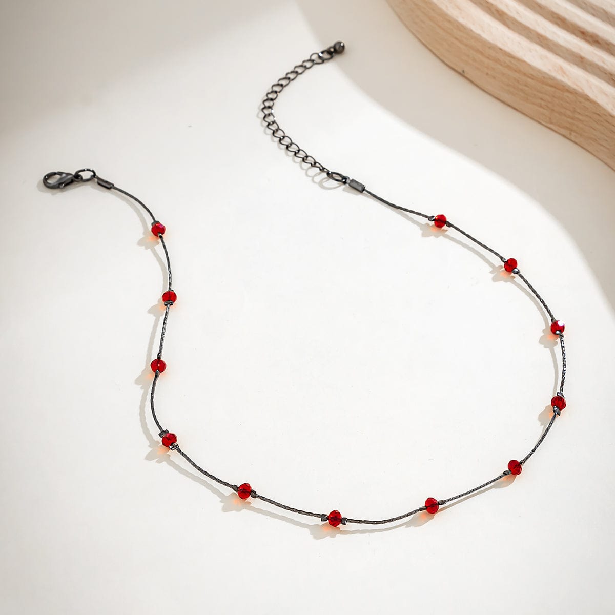 Gothic Red Rhinestone Choker Necklace - ArtGalleryZen