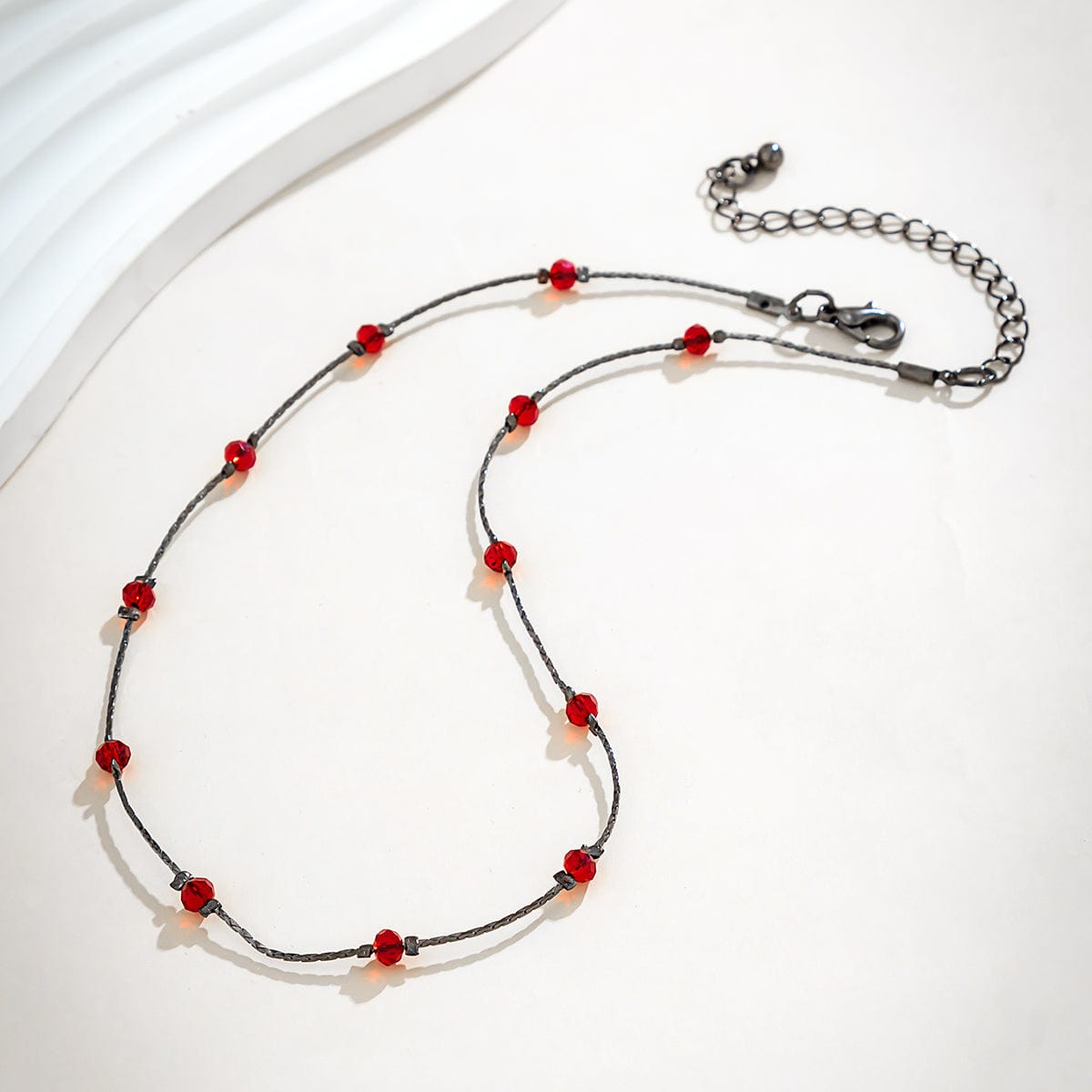 Gothic Red Rhinestone Choker Necklace - ArtGalleryZen