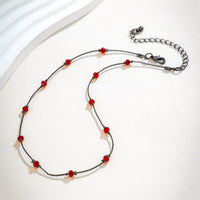 Thumbnail for Gothic Red Rhinestone Choker Necklace - ArtGalleryZen