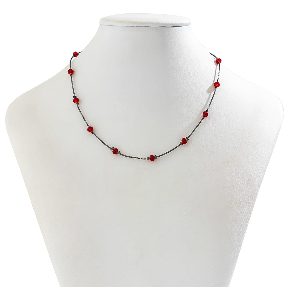 Gothic Red Rhinestone Choker Necklace - ArtGalleryZen