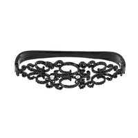 Thumbnail for Gothic Rhinestone Inlaid Abstract Lace Pattern Bangle Bracelet - ArtGalleryZen