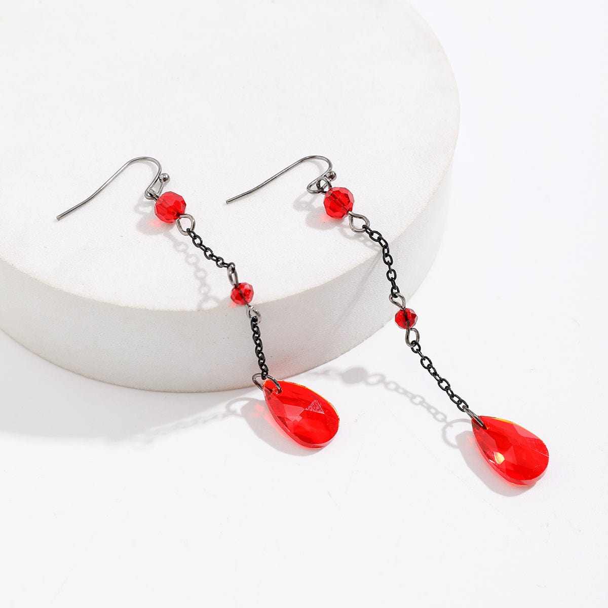 Gothic Rhinestone Waterdrop Dangle Earrings - ArtGalleryZen
