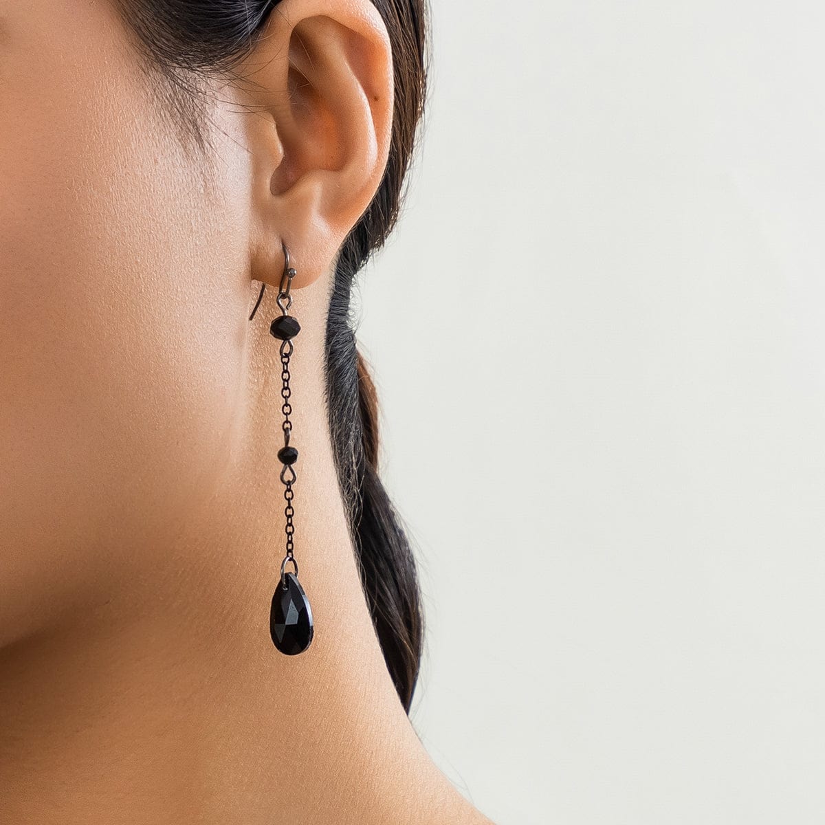 Gothic Rhinestone Waterdrop Dangle Earrings - ArtGalleryZen