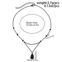 Thumbnail for Gothic Rhinestone Waterdrop Pendant Cable Chain Necklace - ArtGalleryZen