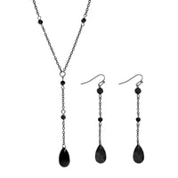 Thumbnail for Gothic Rhinestone Waterdrop Pendant Y Necklace Earrings Set - ArtGalleryZen