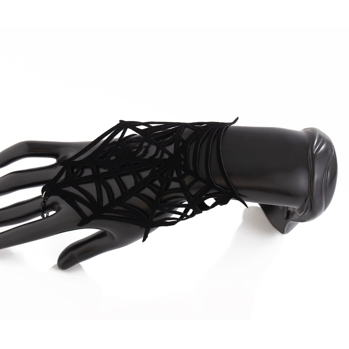 Gothic Spider Cobweb Velvet Finger Ring Bracelet