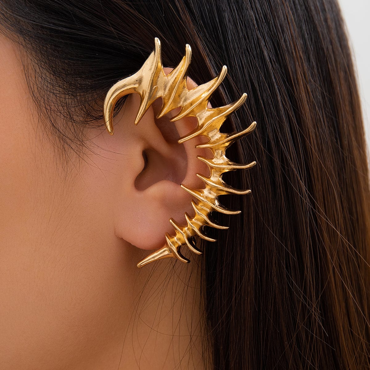 Gothic Spine Bone Shaped Ear Cuff Earrings - ArtGalleryZen