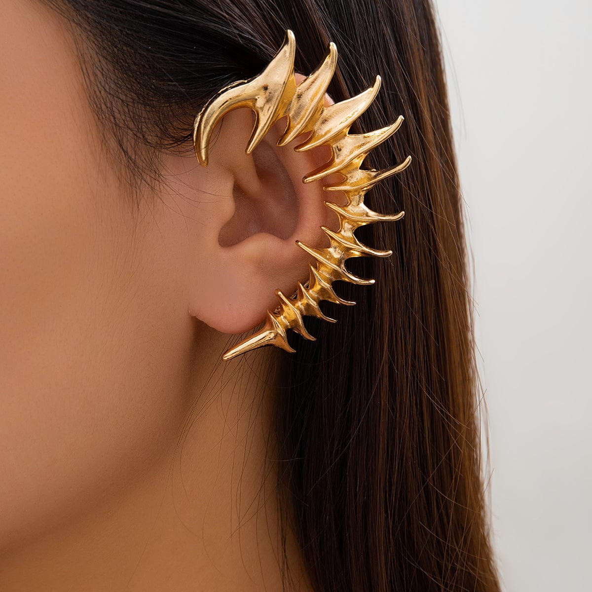 Gothic Spine Bone Shaped Ear Cuff Earrings - ArtGalleryZen