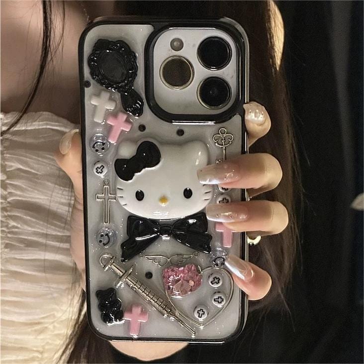 Gothic Y2K Hello Kitty iPhone Case