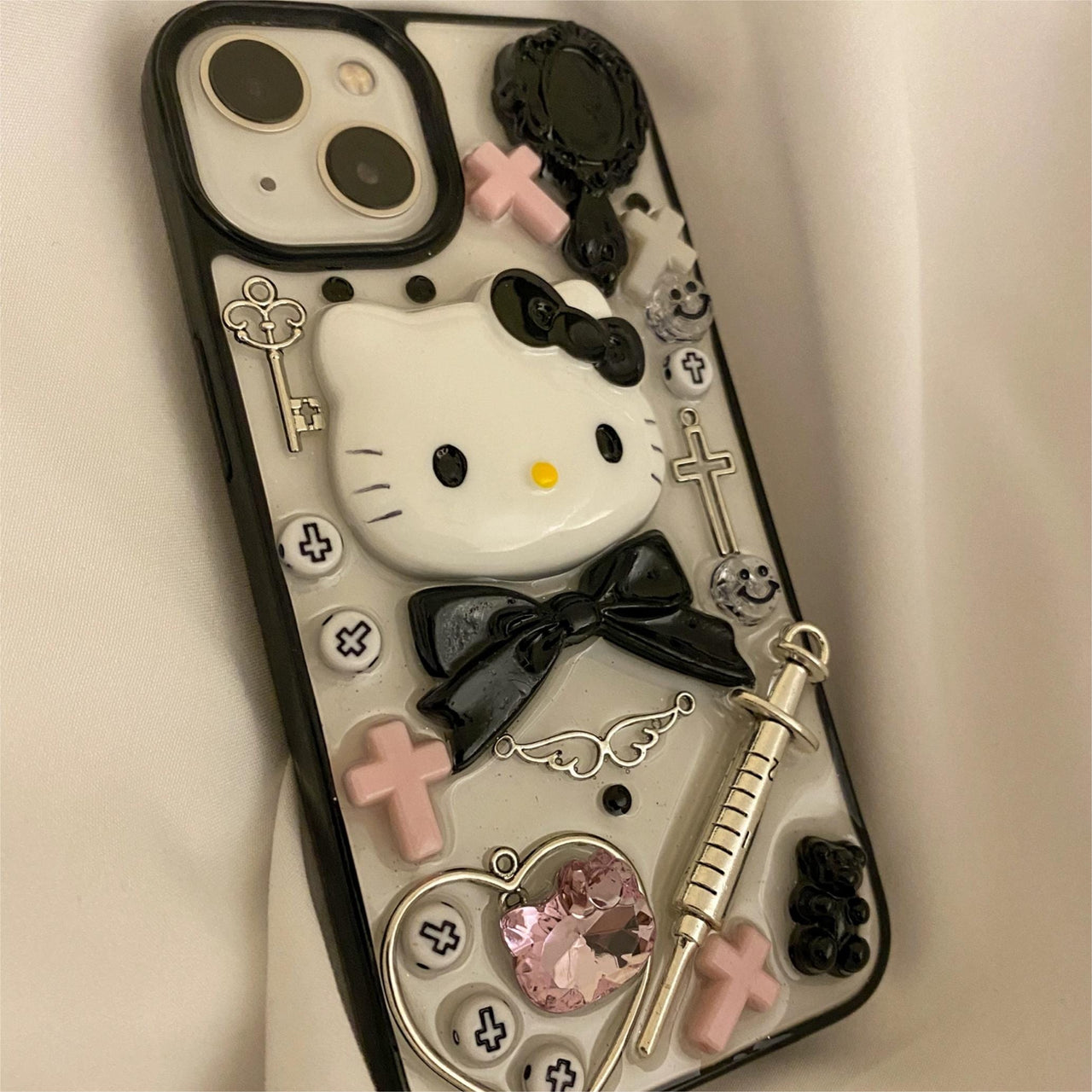 Gothic Y2K Hello Kitty iPhone Case