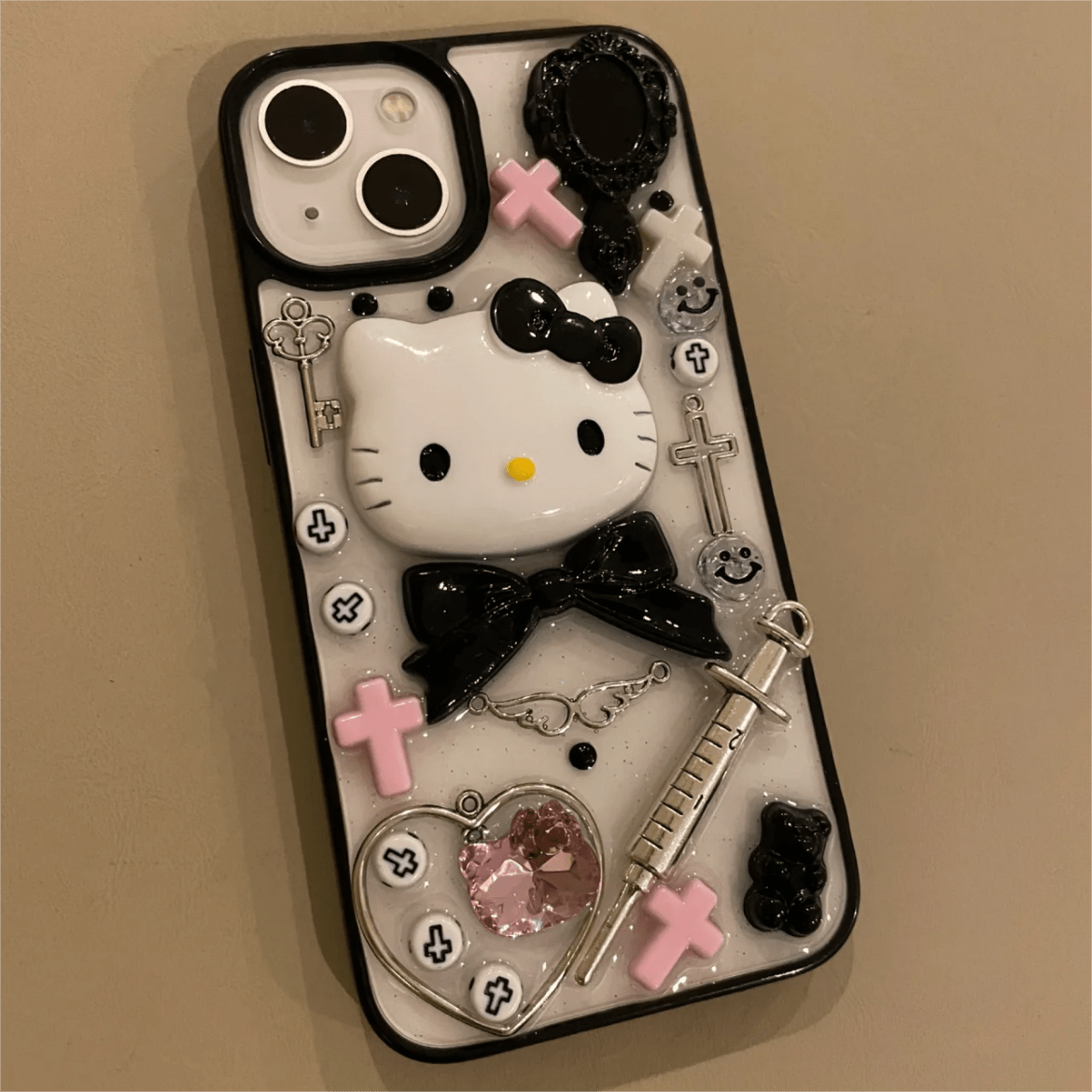 Gothic Y2K Hello Kitty iPhone Case