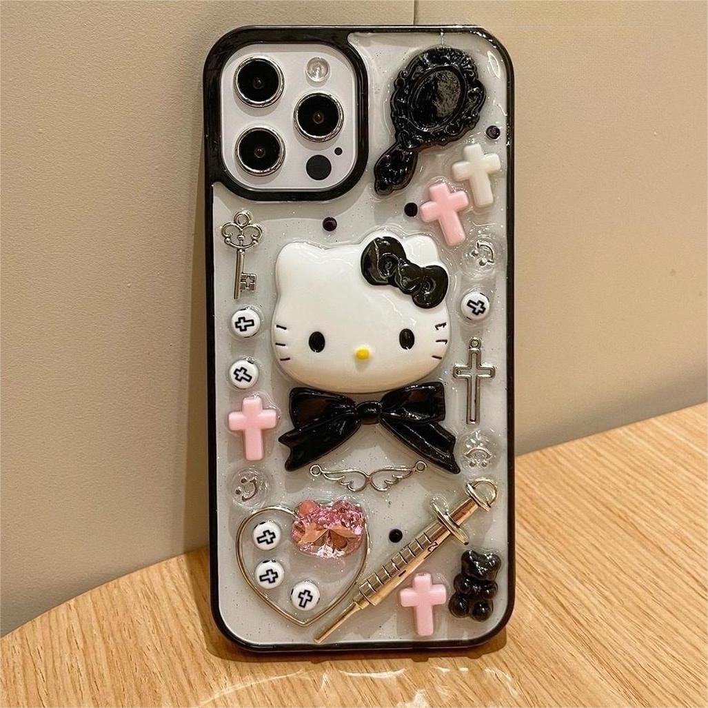 Gothic Y2K Hello Kitty iPhone Case