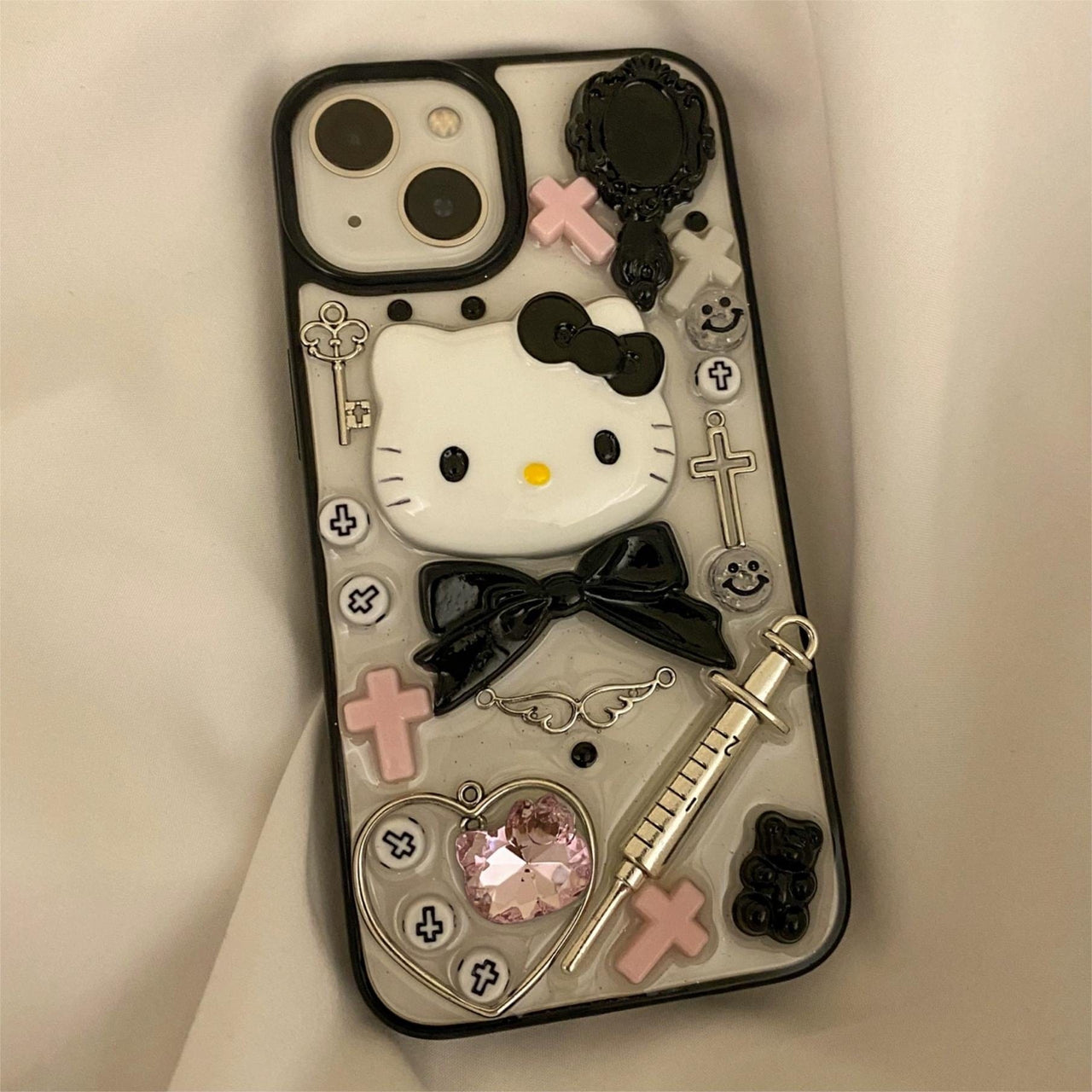 Gothic Y2K Hello Kitty iPhone Case