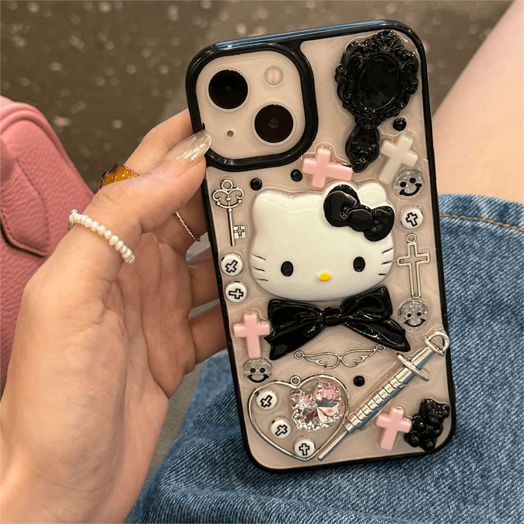 Gothic Y2K Hello Kitty iPhone Case