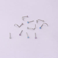 Thumbnail for Gradient 2mm Opal Titanium Steel Nose Piercing Nose Stud - ArtGalleryZen