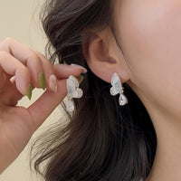 Thumbnail for Gradient Crystal Stone Inlaid Rhinestone Dangle Butterfly Earrings - ArtGalleryZen