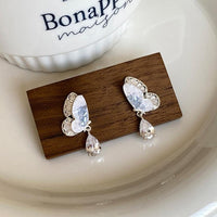 Thumbnail for Gradient Crystal Stone Inlaid Rhinestone Dangle Butterfly Earrings - ArtGalleryZen