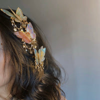 Thumbnail for Gradient Double - Layer Butterfly Rhinestone Tassel Resin Hair Clip - ArtGalleryZen