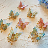 Thumbnail for Gradient Double - Layer Butterfly Rhinestone Tassel Resin Hair Clip - ArtGalleryZen