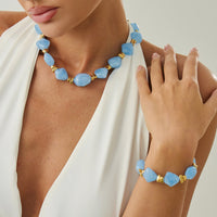 Thumbnail for Gradient Irregular Resin Beaded Necklace Bracelet - ArtGalleryZen