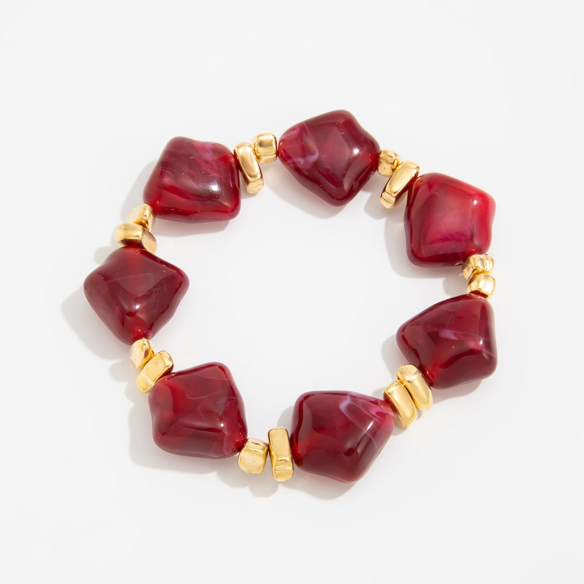 Gradient Irregular Resin Beaded Necklace Bracelet - ArtGalleryZen