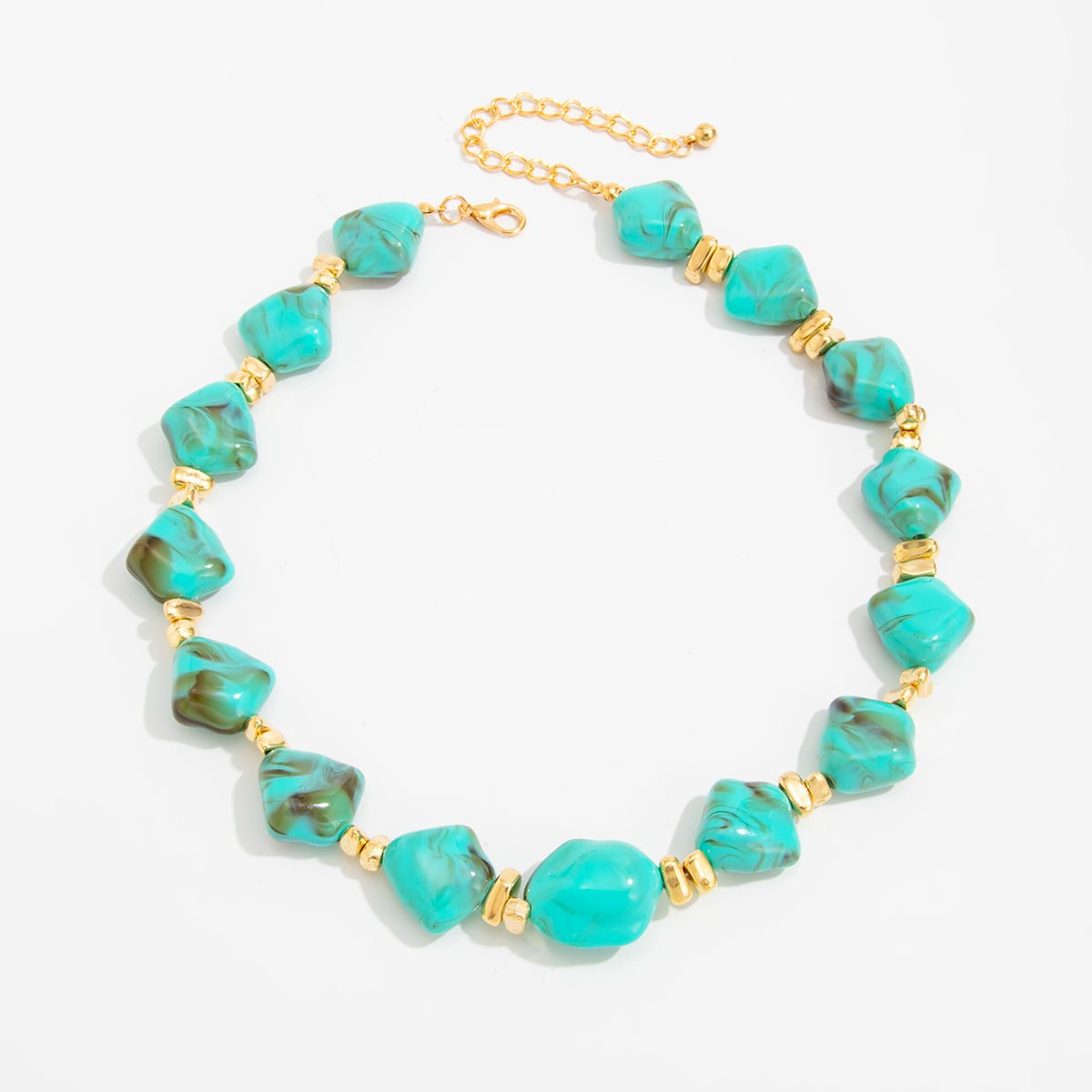 Gradient Irregular Resin Beaded Necklace Bracelet - ArtGalleryZen