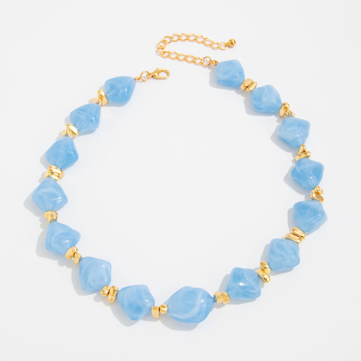 Gradient Irregular Resin Beaded Necklace Bracelet - ArtGalleryZen