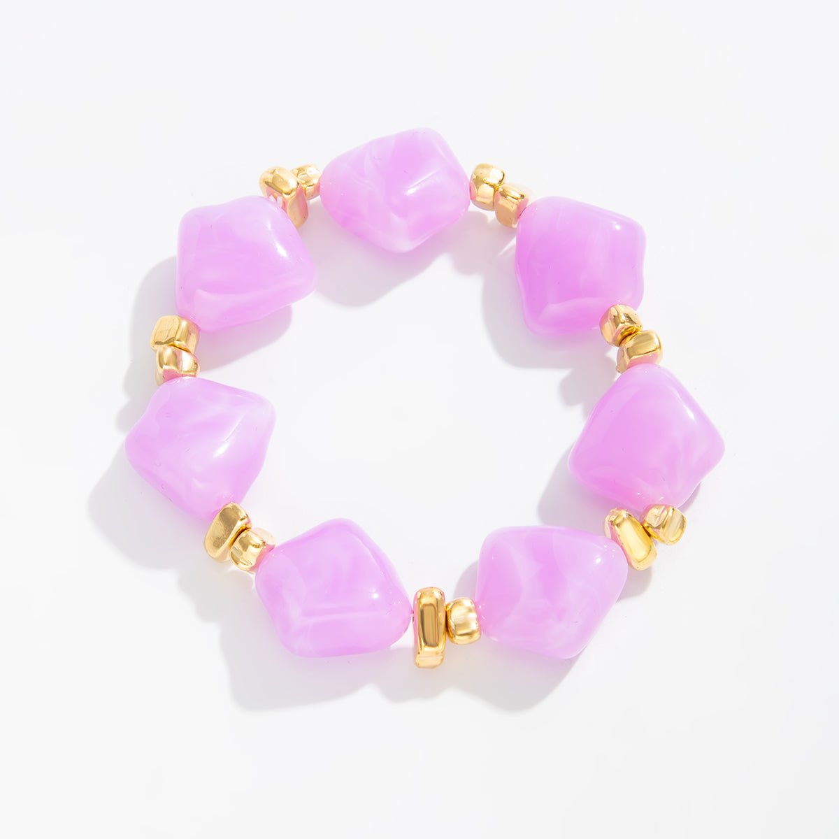 Gradient Irregular Resin Beaded Necklace Bracelet - ArtGalleryZen