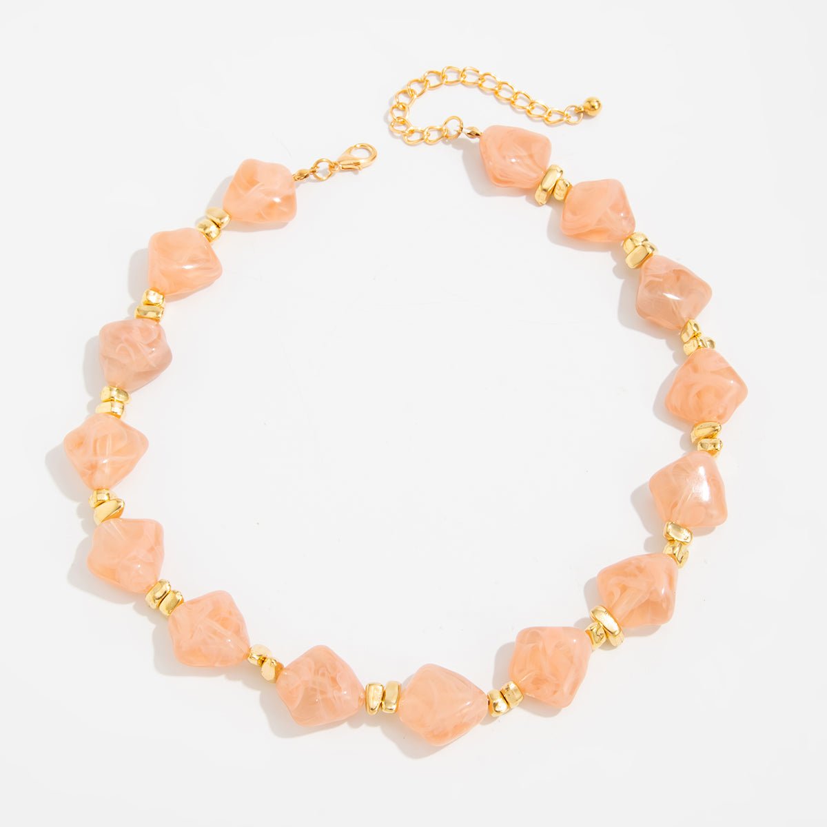 Gradient Irregular Resin Beaded Necklace Bracelet - ArtGalleryZen