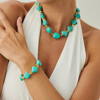 Thumbnail for Gradient Irregular Resin Beaded Necklace Bracelet - ArtGalleryZen