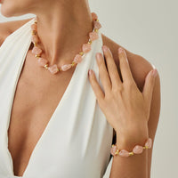 Thumbnail for Gradient Irregular Resin Beaded Necklace Bracelet - ArtGalleryZen