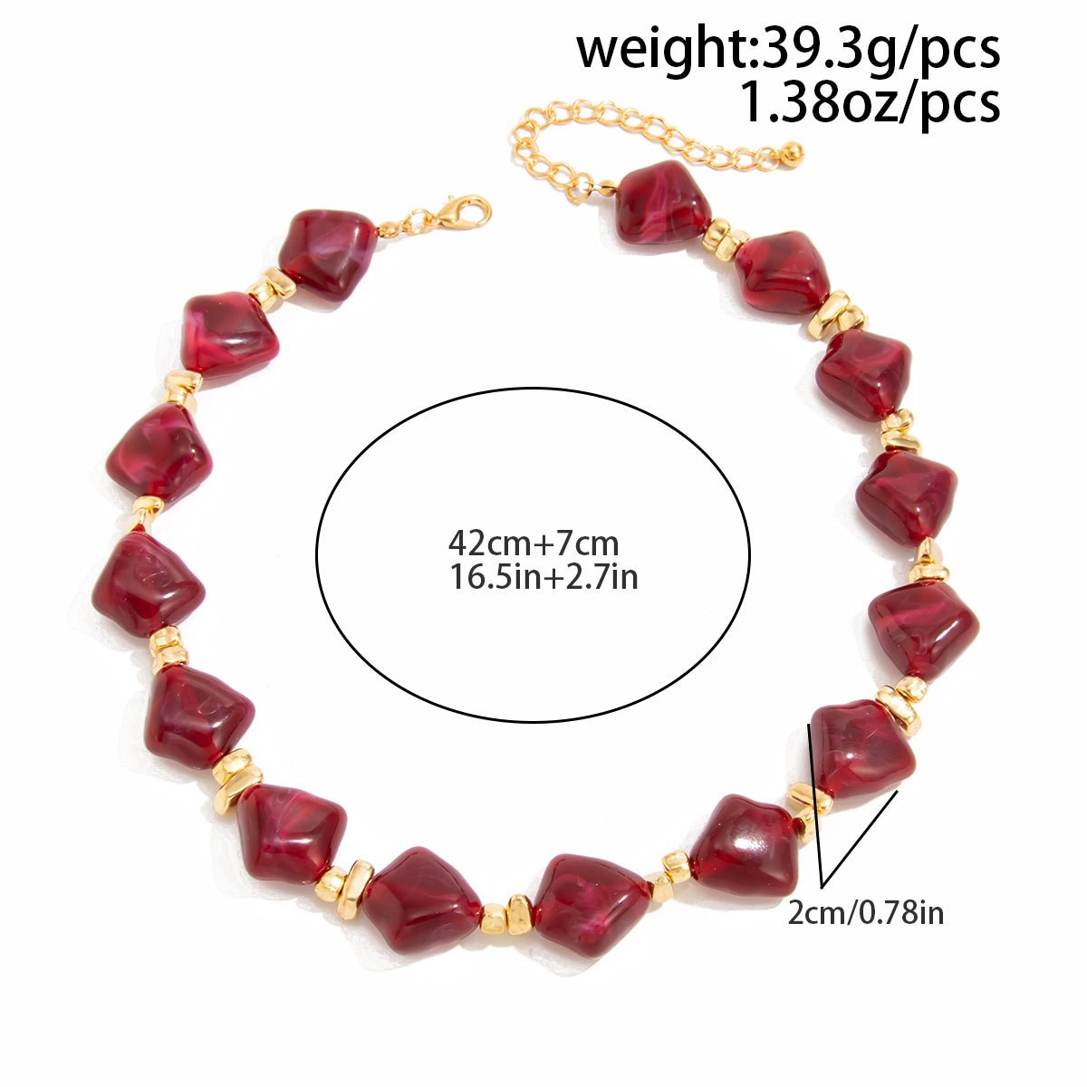 Gradient Irregular Resin Beaded Necklace Bracelet - ArtGalleryZen