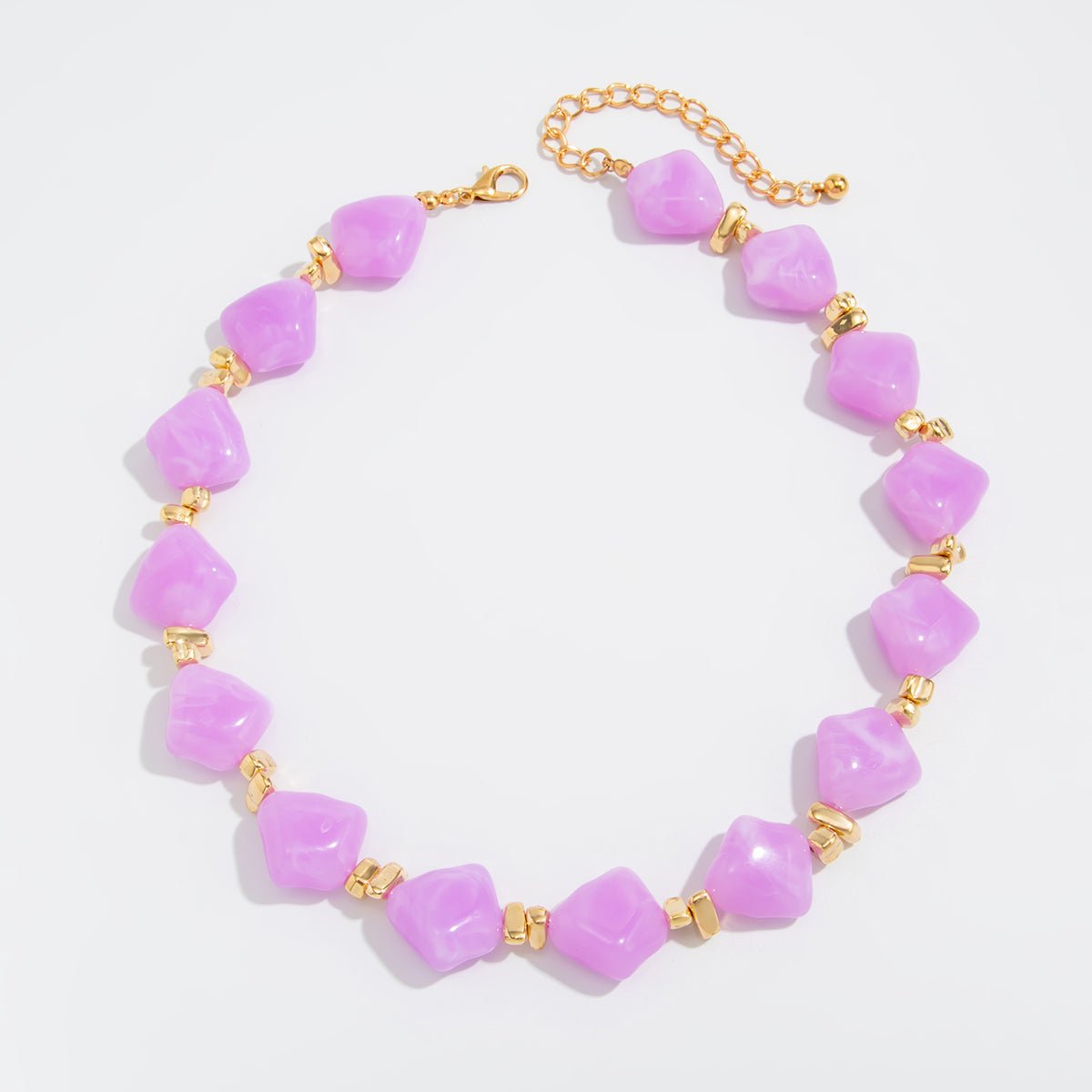 Gradient Irregular Resin Beaded Necklace Bracelet - ArtGalleryZen