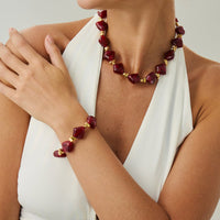 Thumbnail for Gradient Irregular Resin Beaded Necklace Bracelet - ArtGalleryZen