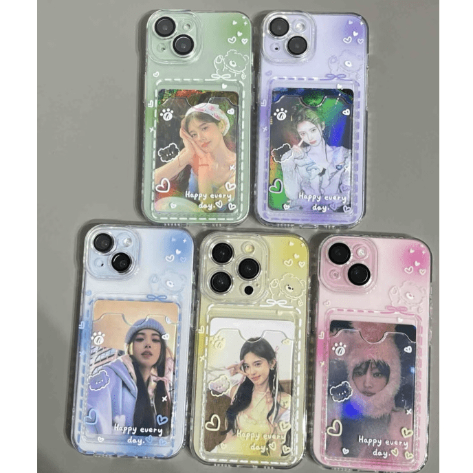 Gradient Transparent Kpop Photocard Polaroid iPhone Case - ArtGalleryZen