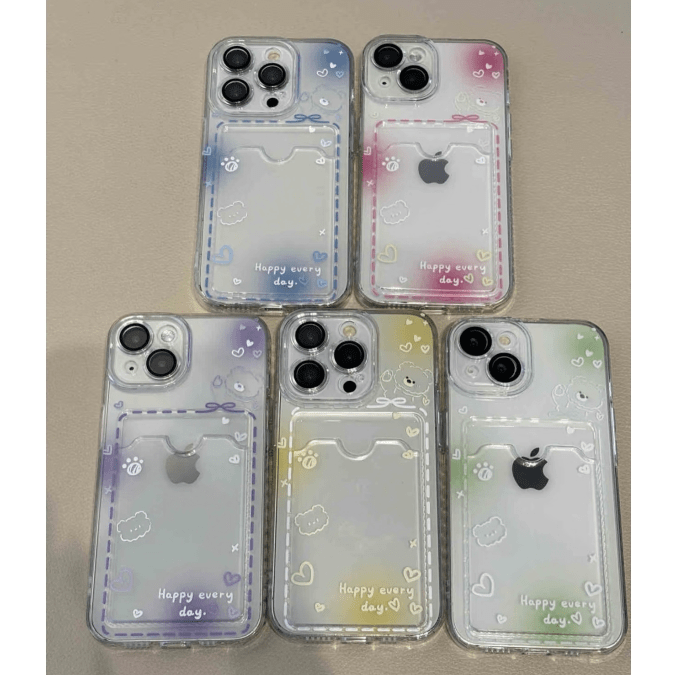 Gradient Transparent Kpop Photocard Polaroid iPhone Case - ArtGalleryZen