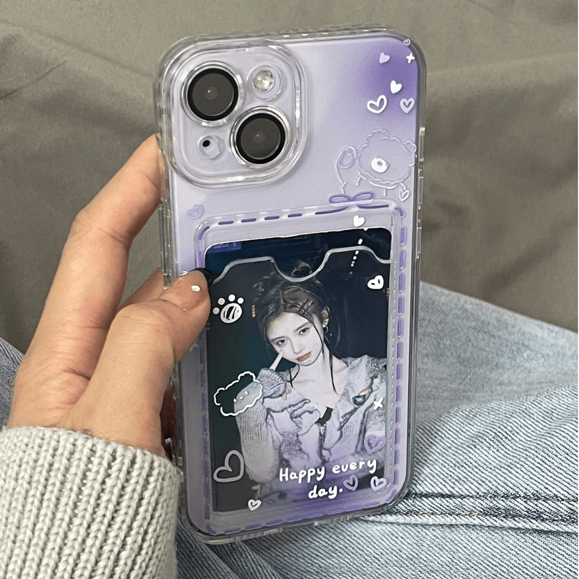 Gradient Transparent Kpop Photocard Polaroid iPhone Case