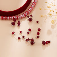 Thumbnail for Halloween 2Pcs Blood Drop Crystal Tassel Pearl Chain Velvet Choker Necklace Set - ArtGalleryZen