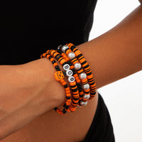 Thumbnail for Halloween 5Pcs Pumpkin Charm Pearl Letter Clay Chain Bracelet Set - ArtGalleryZen