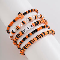Thumbnail for Halloween 5Pcs Pumpkin Charm Pearl Letter Clay Chain Bracelet Set - ArtGalleryZen