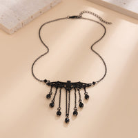 Thumbnail for Halloween Bat Crystal Tassel Necklace