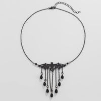 Thumbnail for Halloween Bat Crystal Tassel Necklace