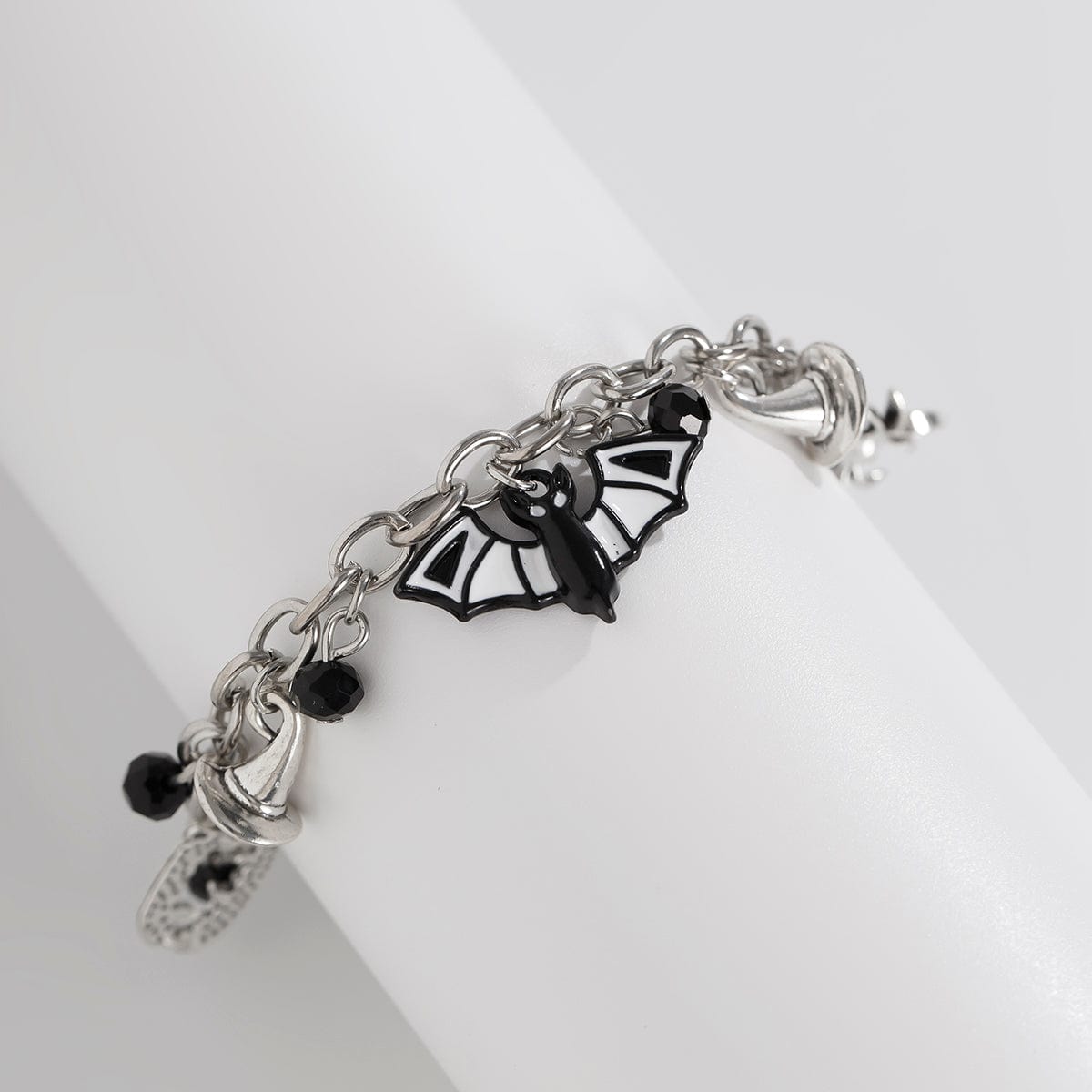 Halloween Crystal Tassel Bat Spider Fangs Pendant Bracelet