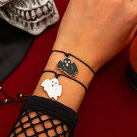 Thumbnail for Halloween Cute Ghost Pendant Wax Cord Bracelet Set - ArtGalleryZen